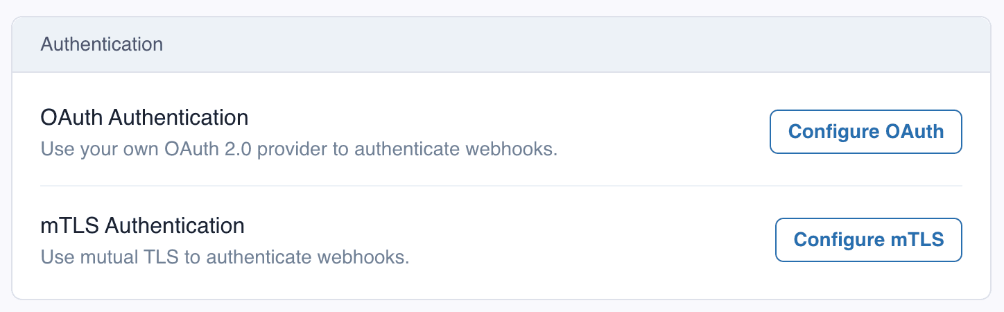 Endpoint Authentication Configure